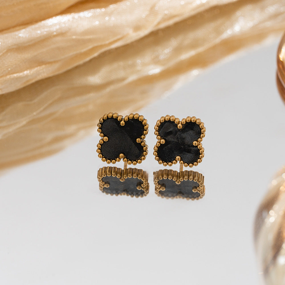Black Clover Earing Stud - Stainless Steel studs for everyday use for girls