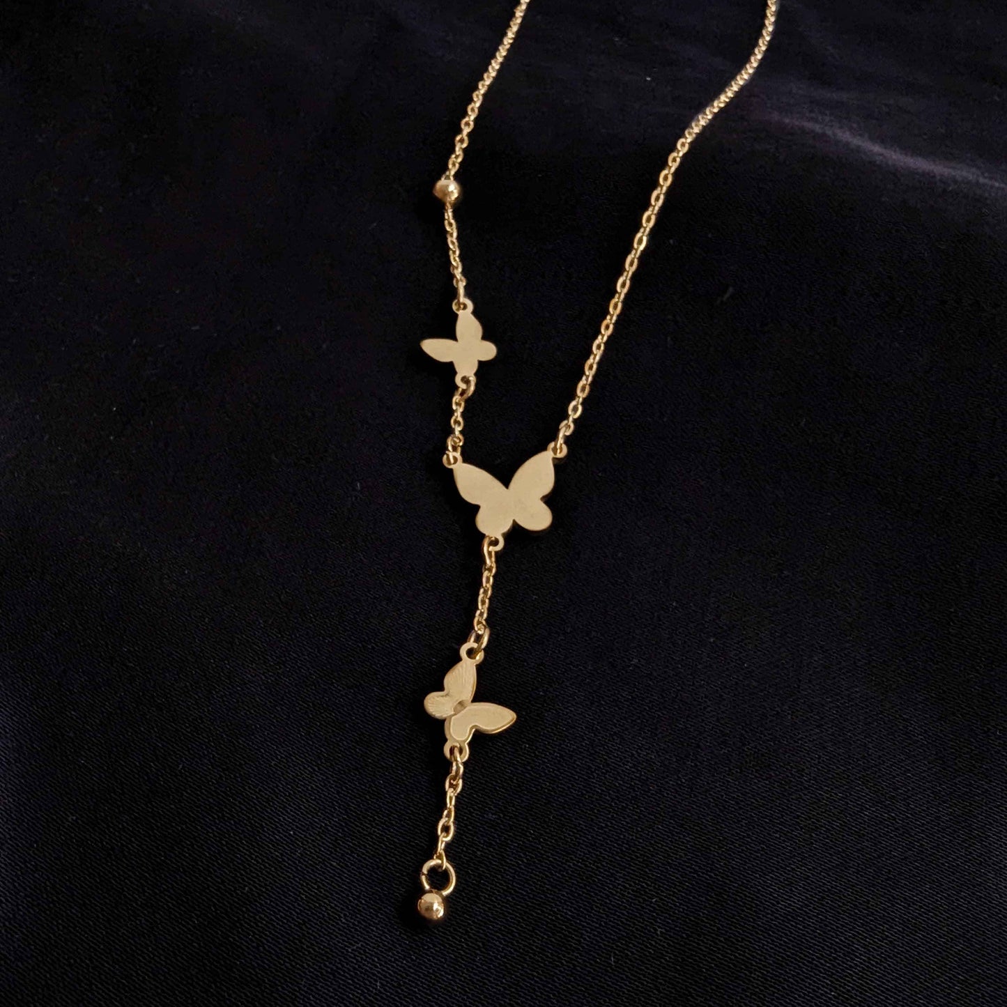 Butterfly Shape Design Gold Necklace Stainless Steel Ant tarnish Jewelry