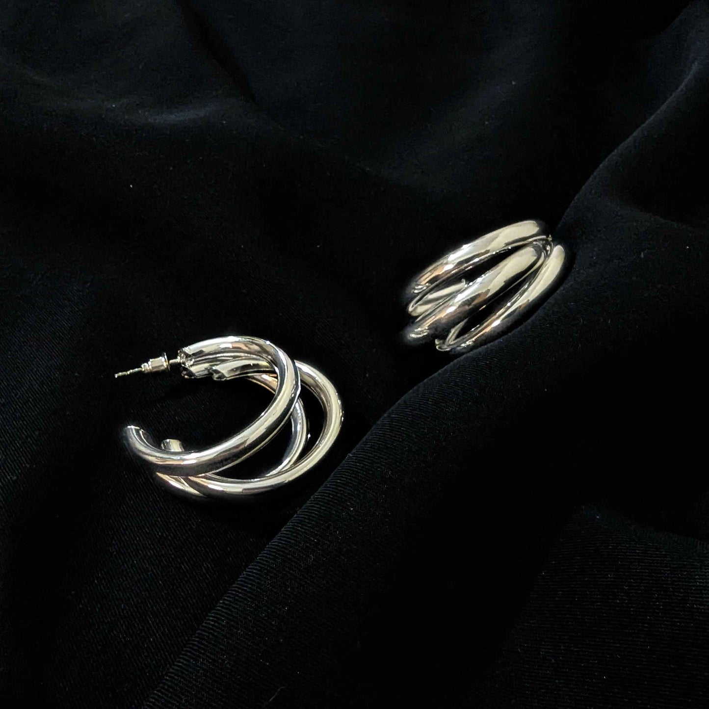Round Silver Earrings