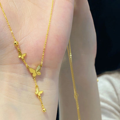 Butterfly Shape Design Gold Necklace