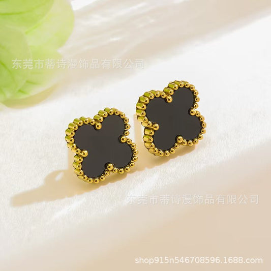 Black Clover Earing Stud - Stainless Steel studs for everyday use for girls
