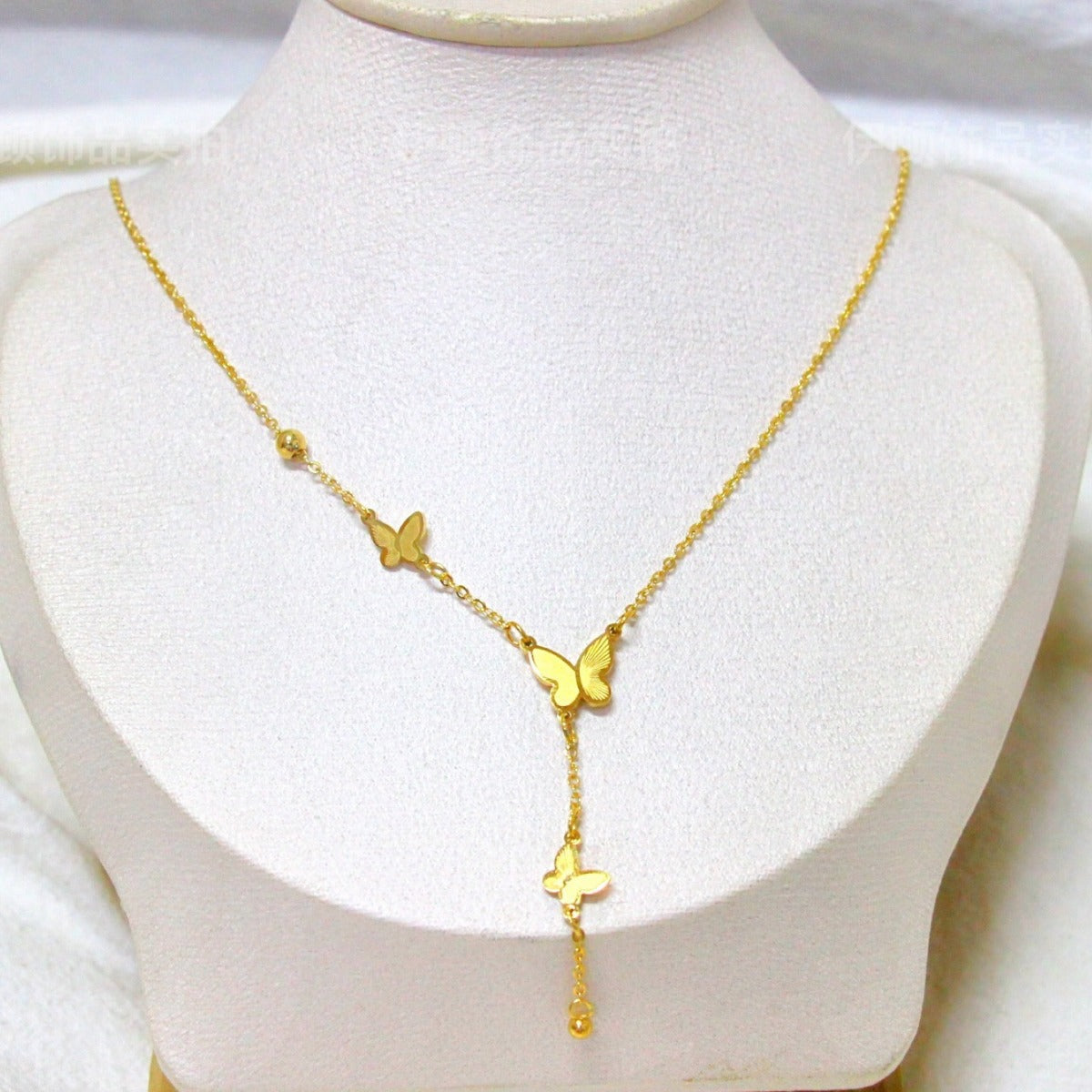 Butterfly Shape Design Gold Necklace
