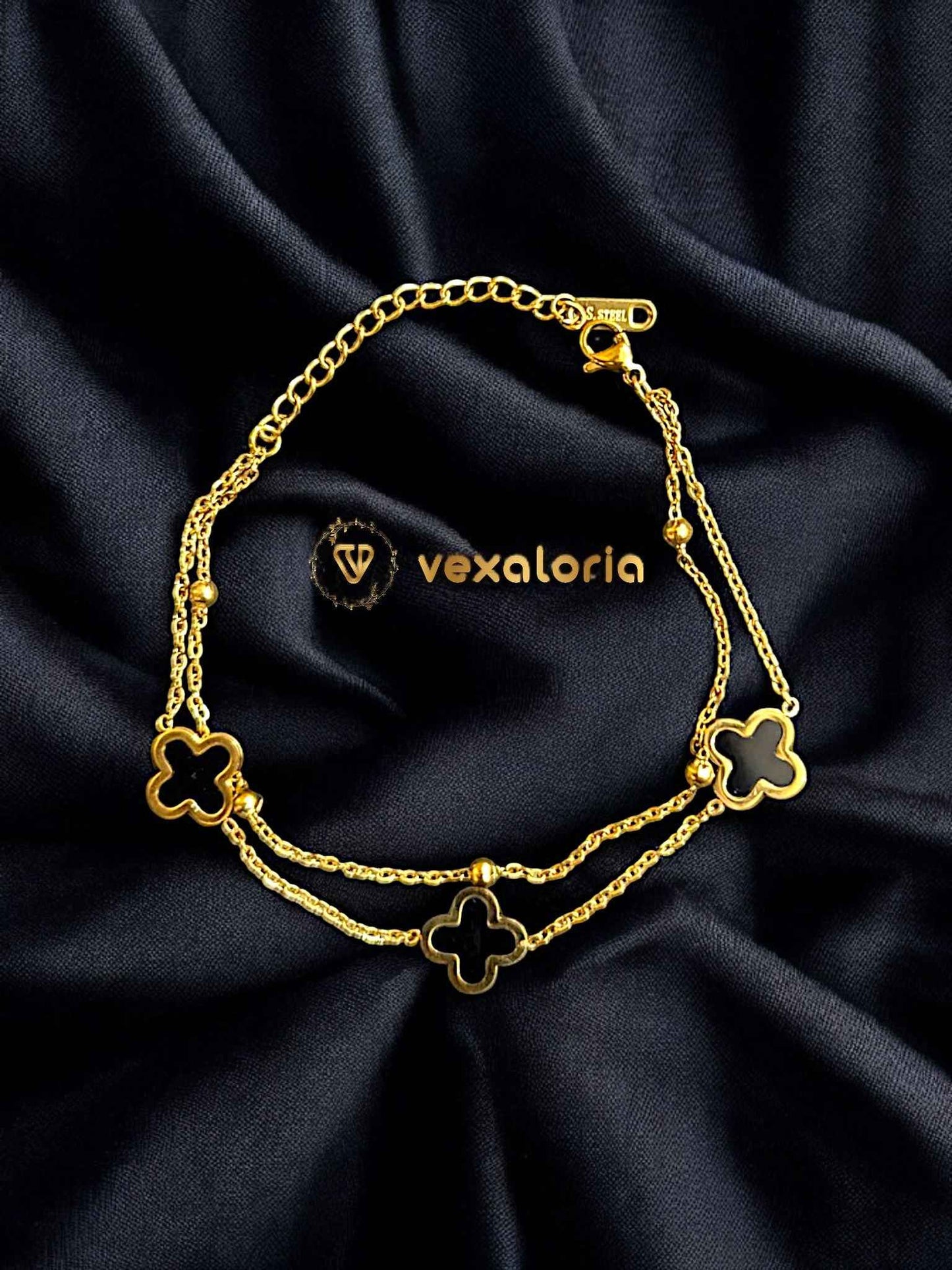 18k Gold Stainless Steel Four-leaf Clover Double Layer