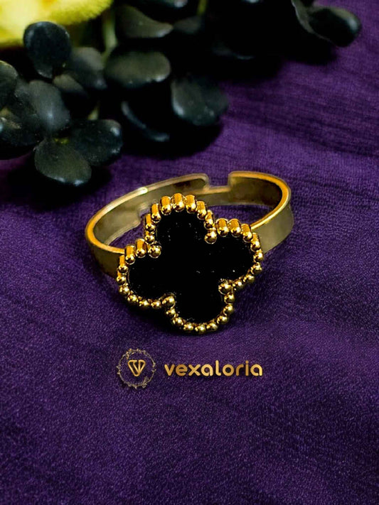 Premium Stainless Steel Brand Inspired Clover van clef Ring